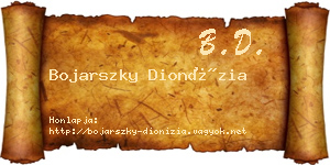 Bojarszky Dionízia névjegykártya